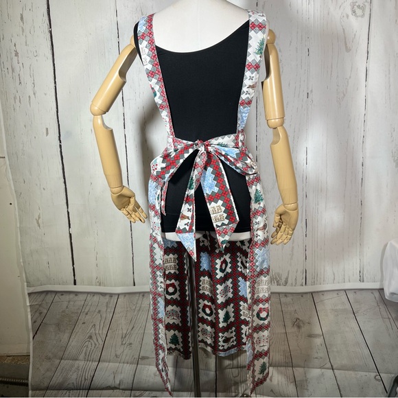 Vintage Reyn Spooner Christmas Kitchen Full Apron Hawaiian Print O/S Like New - Picture 10 of 16